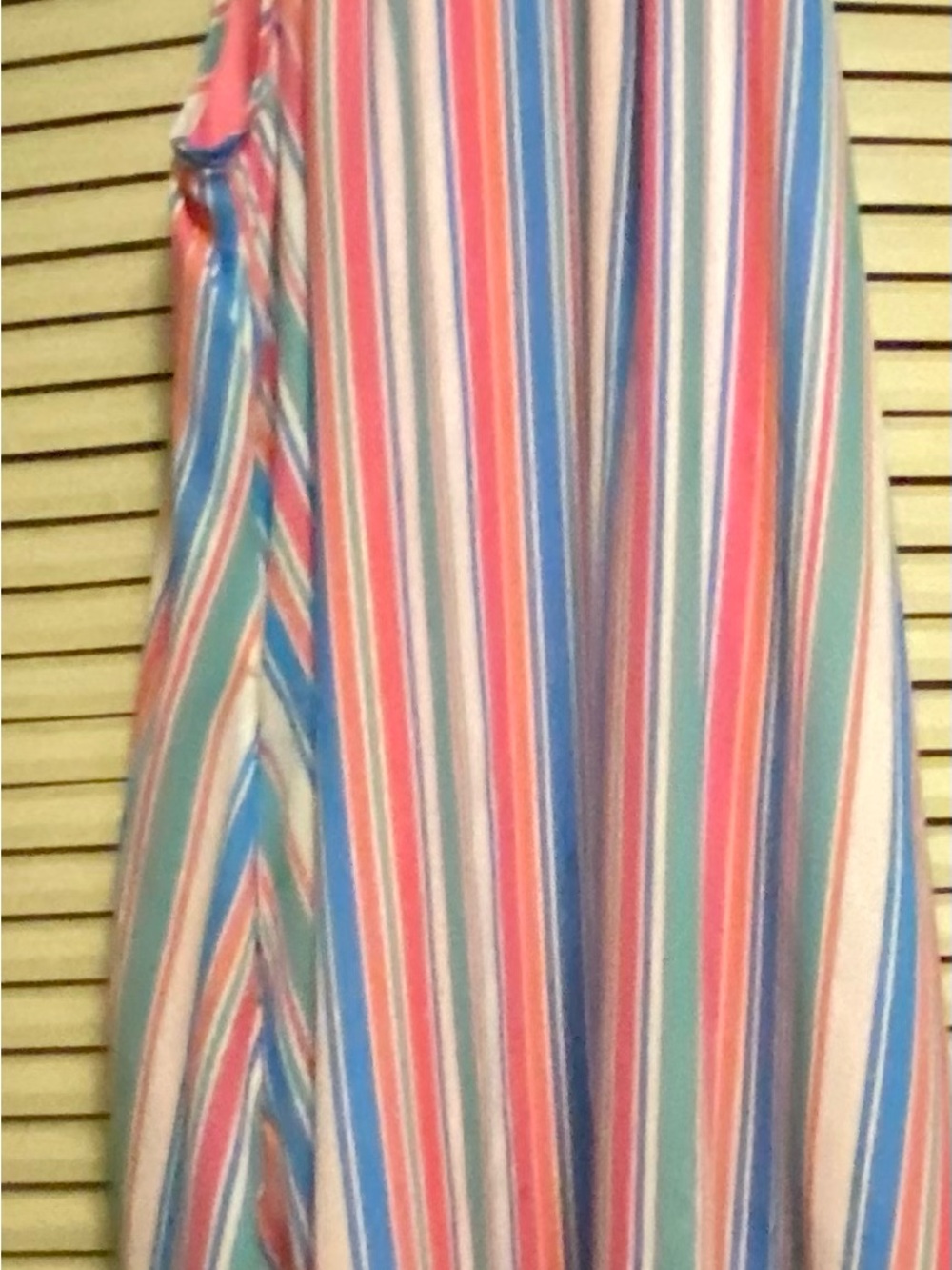 Striped Multicolor dress- Coral, Blue & Mint